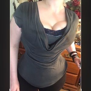 Sexy Express Lace Grey Peekaboo Top